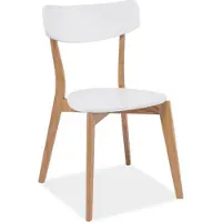 Feldmann-Wohnen Ensemble de 2 chaises de salle à manger et de cuisine Mosso, chêne blanc