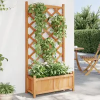 Prolenta Maison Exclusive - Jardinière avec treillis, couleur marron, 75x35x150 cm, en bois massif de sapin