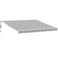 vidaXL Auvent rétractable Anthracite et blanc 4x3 m Tissu et aluminium