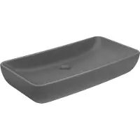 Syfax Lavabo de luxe rectangulaire Gris foncé mat 71x38 cm Céramique