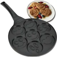Retoo Smiley Emoji Poêle à crêpes Ø26cm poêle à crêpes en fonte Alu Poêle à crêpes Poêle à crêpes avec surface antiadhésive Poêle à crêpes