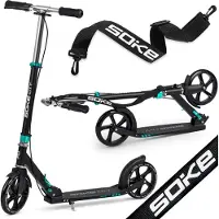 Soke Kickboard Trottinette pour enfants Scooter CITY noir et turquoise