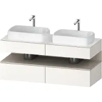 Duravit Collection One Meuble sous-vasque sur console, 2 tiroirs, 2 découpes, 1400x550x600mm, niche Taupe Supermatt, QA4767083840010