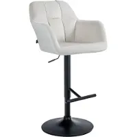 CLP Tabouret de bar Natoma velours, Couleur:crème, Matériau du piètement:Métal noir mat