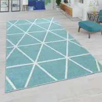 Paco Home Tapis de salon Couleurs pastel modernes Style scandinave Motif losanges Dimensions 60 x 100 cm