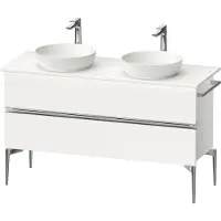 Duravit Sivida Meuble sous-lavabo sur console, 2 tiroirs, poignée profilée chromée, 1315x475x548mm, SV4661010180000