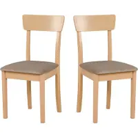 LeafDesign Chaise de salle à manger en bois - Chaise en hêtre massif - Chaise salle à manger set de 2 - Chaise en bois - Chaise de table - Chaise de cuisine set de 2, HUGO 1, sonoma