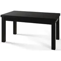 Alpi Möbel Table à manger rectangulaire extensible – Moderne table de salon, table de cuisine et table à manger – Table avec pieds en bois, construction stable, dimensions de 160 – 210 cm – Couleur Noir