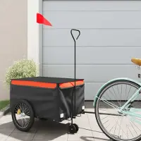 Prolenta Maison Exclusive - Remorque pour vélo, noire et orange, capacité de 30 kg, en fer
