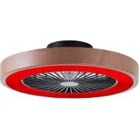 Brilliant Ventilateur Plafonnier SLIMLINE imitation bois | Ø 49cm | 40W 4700 lumens 3000 - 6500 lumens | Plastique/métal