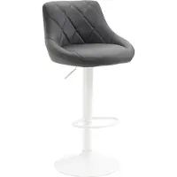 CLP Tabouret de bar Lazio, réglable en hauteur et pivotant à 360 degrés | Couleur : gris. Structure : blanc