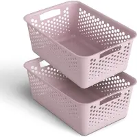 HOPEG GmbH Panier de rangement rose 10,0 l - 37 x 26 x 17 cm - Lot de 2