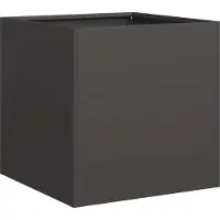 Syfax Jardinière surélevée, bac à fleurs pour jardin et balcon, acier laminé à froid noir, 40x40x40 cm, fond ouvert, supports intérieurs