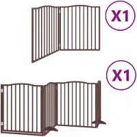 Syfax Barrière pour chien avec porte pliable 6 panneaux bois peuplier
