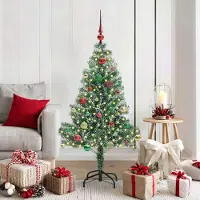 vidaXL Meubles Sapin de Noël artificiel enneigé avec lumière LED 150 cm - 4160371