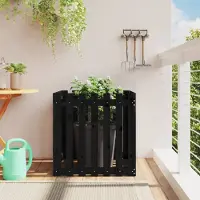 Prolenta Maison Exclusive - Jardinière design en bois, style clôture en lattes, noire, 70x70x70 cm, en bois de pin