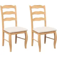 Syfax Chaises de salle à manger avec coussins (2 pcs) bois massif naturel caoutchouc