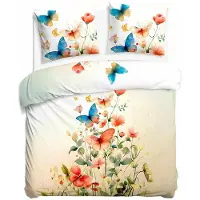Darymex Linge de lit, parure de lit en satin de coton, haute qualité, Satynlove 200x220 12421 Papillons