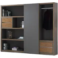 Xl Moebel Gmbh Grande armoire en bois noir pour salon et chambre à coucher modernes