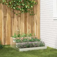 Prolenta Maison Exclusive - Jardinière en acier inoxydable argentée, 90 x 90 x 35 cm