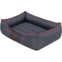 TexCorp Panier Pour Chien - Hobbydog - Karlie Corscl12 - Gris/Rayures Rouges - 131 X 110 Cm - Taille Xxxl