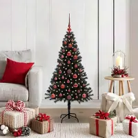 vidaXL Elégant-Stil Arbre de Noël avec 150 LEDs avec support Noir 120 cm PVC DE3904367