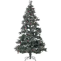 Beliani Arbre de Noël artificiel enneigé 240 cm vert Denali Lumarko