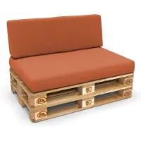 Pokar Coussin pour palette Coussins de palette avec housse amovible Canapé de palette, Taille:Set coussin d'assise 120x80 + coussin de dossier 120x40, Couleur:Orange