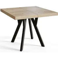 Alpi Möbel AlpiMeble Table a Manger Extensible - Table Carrée Extensible - Table de Salle à Manger Moderne - Plateau Stratifié 36 mm - Pieds en Hêtre - Mesures de 110 cm à 210 cm - Halifax - Collection Rico