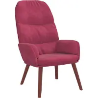 Syfax Fauteuil relaxant velours rouge vin