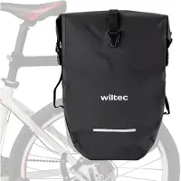 Wiltec Sacoche étanche pour porte-bagages – capacité de 25 L – 56,5 x 30 x 15 cm – en PVC 500D – pour vélos et vélos électriques – Sac de bicyclette – Cyclisme, courses, excursions