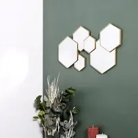 Home Deco Factory Miroir - - Hexagonal - Or