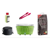 LotusGrill XL Set de démarrage barbecue XL vert citron avec connexion USB 5 pièces