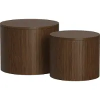 Vicco Ensemble de tables basses Tavilo Noyer 48x48cm 2 pièces, Model 55193