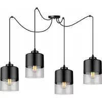 Light11 HOME Rome Spider Lampe à suspendre - Lampe à suspendre en forme d'araignée - Plafonnier - Lampe araignée avec 4 têtes - Suspension en métal et verre - E30