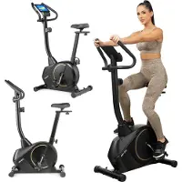 Gymtek Vélo d'appartement magnétique, vélo pour la maison - jusqu'à 135kg - 8 niveaux de résistance, masse d'inertie 9kg - écran LCD - pour Home Gym Fitness
