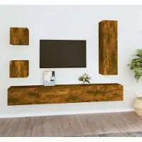 Prolenta Maison Exclusive - Ensemble de 5 meubles TV en bois composite chêne fumé