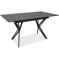 Finori Table d'extension Pula 80A,Reproduction pierre foncée/noir, dimensions 160-200 x 74 x 90 cm
