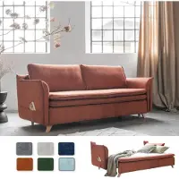 Miuform Charming Charlie Slim - Canapé avec fonction lit et coffre de lit - 225x90cm - rouge brique - Canapé-lit 3 places