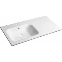 Sapho ARECA Lavabo en marbre coulé 101 x 51,5 cm, gauche, blanc