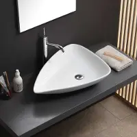 KIAMAMI VALENTINA LAVABO À POSER OVALE DESIGN MODERNE EN CÉRAMIQUE