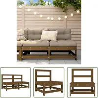 The Living Store Canapés centraux de jardin 2 pcs. Pin massif brun miel