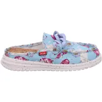 Fusion Ella : Chaussures plates pour femmes, chaussures basses, mocassins, couleur bleue, style décontracté