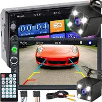 Retoo autoradio 2DIN 7 pouces 1080P écran tactile Mirrorlink Multimedia Player Monitor TF AUX USB Une caméra de recul Auto Radio avec recharge téléphone