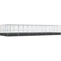 Syfax Volière avec extension argenté 1246x414x212 cm acier