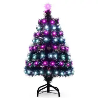 Northix Sapin de Noël à fibres optiques pré-illuminé de 93 cm - 96 LED