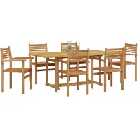 Syfax Ensemble de salle à manger pour jardin 7 pcs Marron