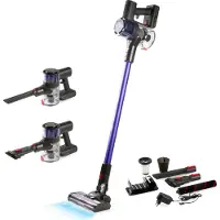 Primo PR511SV Aspirateur Balai 3-en-1 Sans Fil BLDC - Aspirateur Sans Sac - Aspirateur à Main - Puissance max 20 kPa - Bleu/Rouge