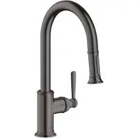 Hansgrohe Robinet de cuisine monocommande AXOR Montreux, avec douchette extractible, finition noir brossé
