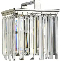 Elstead Lighting Applique murale glamour Aries, nickel poli, 1xE27x60W, cristal, dim. : 26,2 x 22,9 x 15,8 cm, IP20, Elstead
